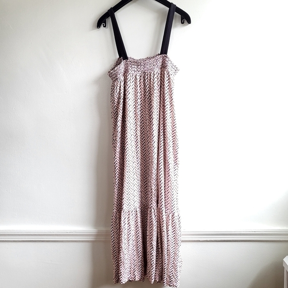 LOFT Chevron Print Flounce Pocket Maxi Dress Small - Picture 11 of 13